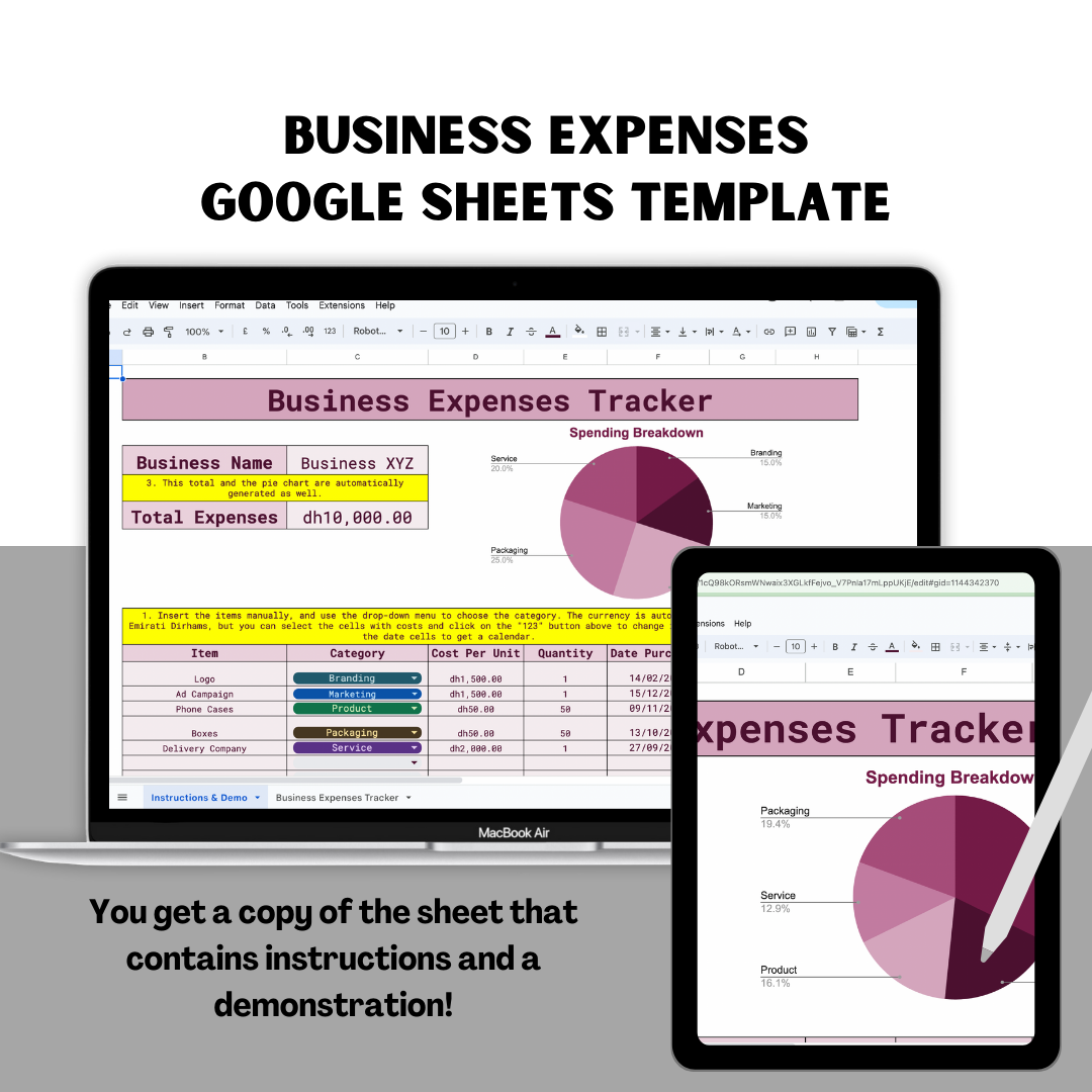 Business Expenses Tracker Google Sheet Template