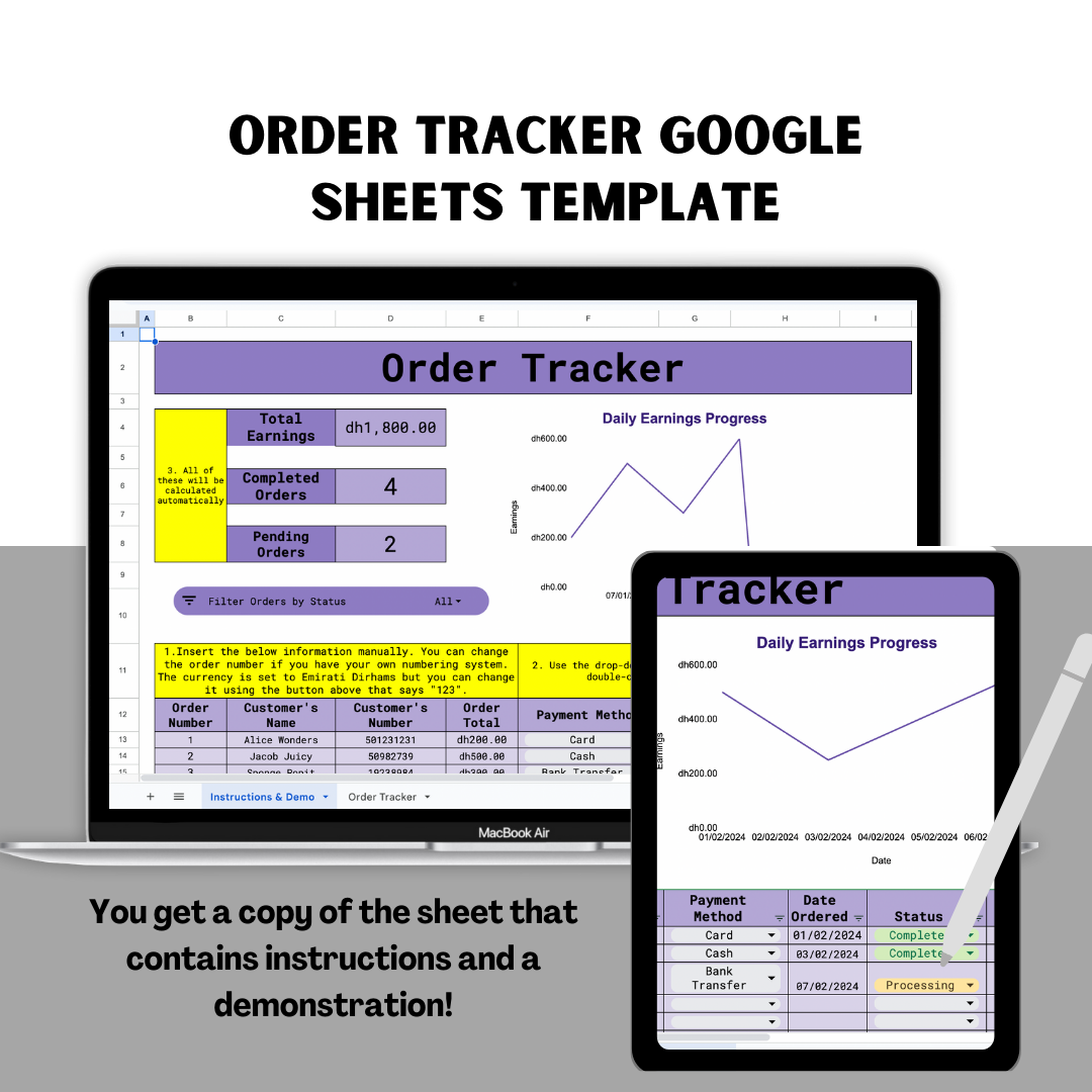 Order Tracker Google Sheet Template